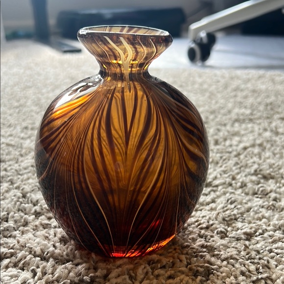 Other - Small Hand Blown Earth Tones Feather Pulled Possibly Murano Maestri Vetrai